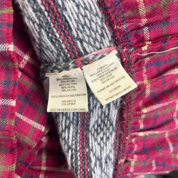 Free People Fair Isle Wool blend sweater dress with plaid ruffle hem size M - Picture 6 of 8